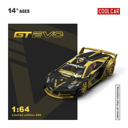 Cool Car Lamborghini Aventador GT EVO Black Gold, 1:64 Scale