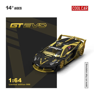 Cool Car Lamborghini Aventador GT EVO Black Gold, 1:64 Scale