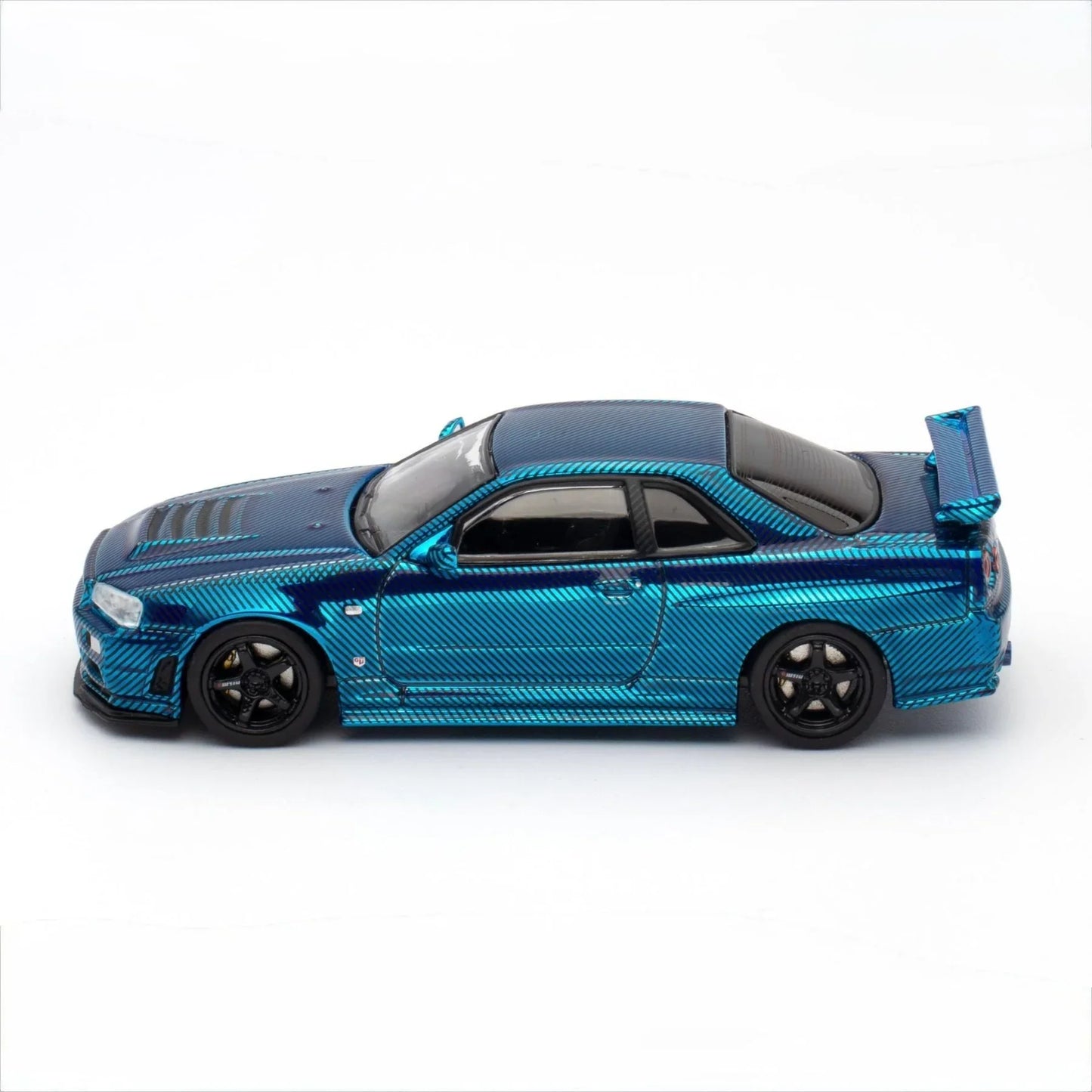 INNO64 Nissan Skyline GT-R R34 CLDC Magazine Edition Chrome Blue 1:64 Scale Diecast Model (Pre-Order)