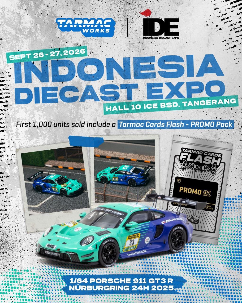 *IDE 2026* Porsche diecast 911 GT3 R Nürburgring 24H 2025 Falken Livery, 1:64 Scale