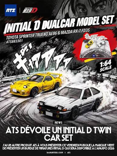 Toyota Sprinter Trueno AE86 & Mazda RX-7 FD3S Two-Car Set by Model Model, 1:64 scale, view 1