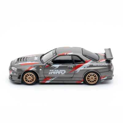 INNO64 Nissan Skyline GT-R R34 Z-Tune Indonesia Diecast Expo Exclusive Edition 1:64 Scale Diecast Model (Grey)