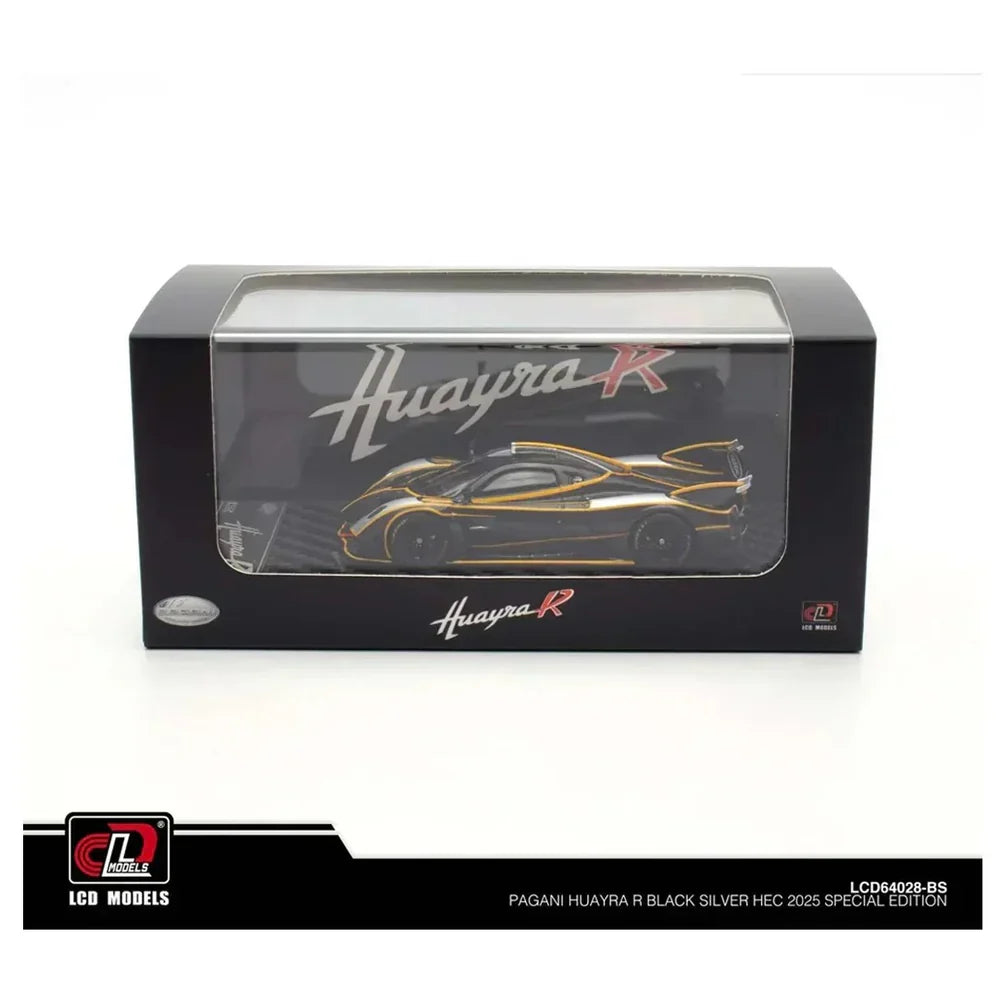 LCD Pagani Huayra R Carbon Black & Silver 1:64 Scale Diecast Model
