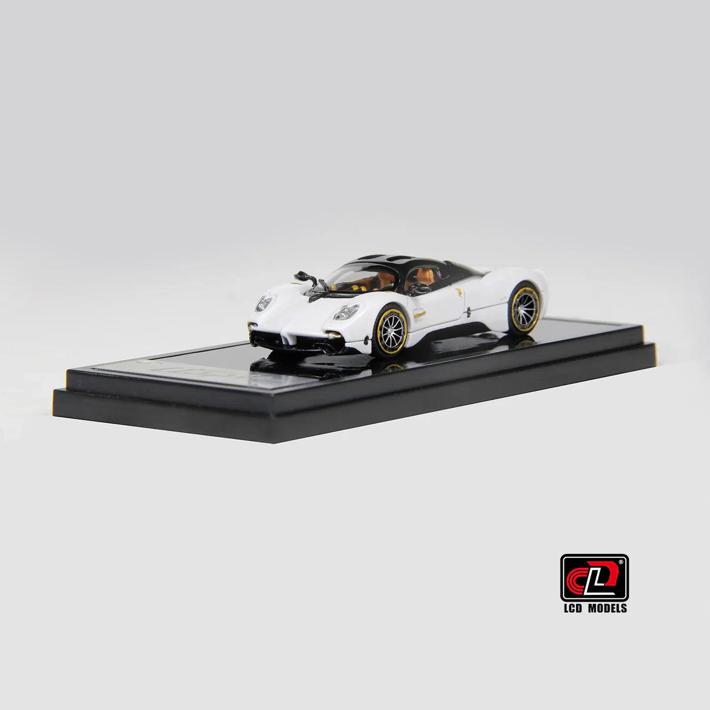LCD Pagani Utopia Coupe Black with White 1:64 Scale Diecast Model