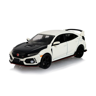 Tokyo Torque Series 10 - 2018 Honda Civic Type-R (FK8) with Custom Wheels and Carbon Hood - Championship White (New Tooling), 1:64 Scale by GreenLight - 1:64 scale, view 2