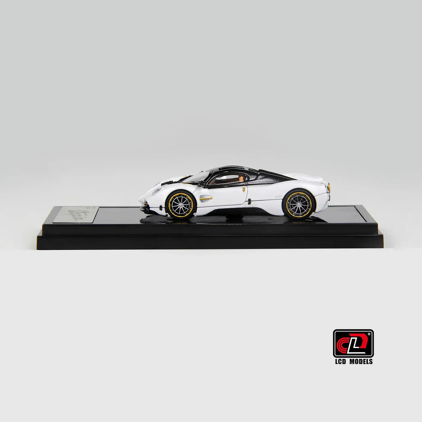 LCD Pagani Utopia Coupe Black with White 1:64 Scale Diecast Model