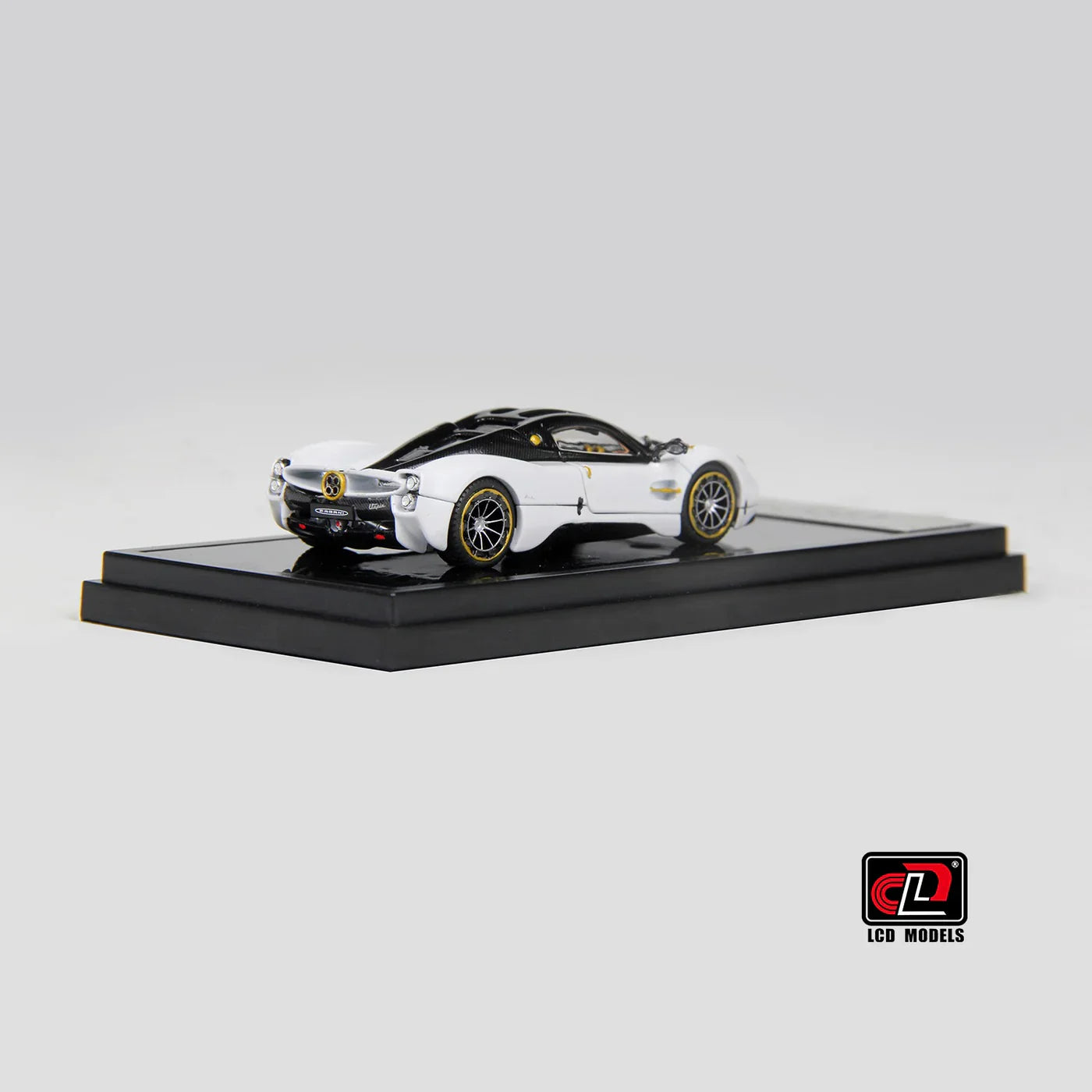 LCD Pagani Utopia Coupe Black with White 1:64 Scale Diecast Model