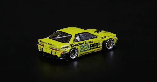 INNO64 Nissan Silvia S13 V2 Pandem Rocket Bunny Light Yellow 1:64 Scale Diecast Model Car (Pre-Order)