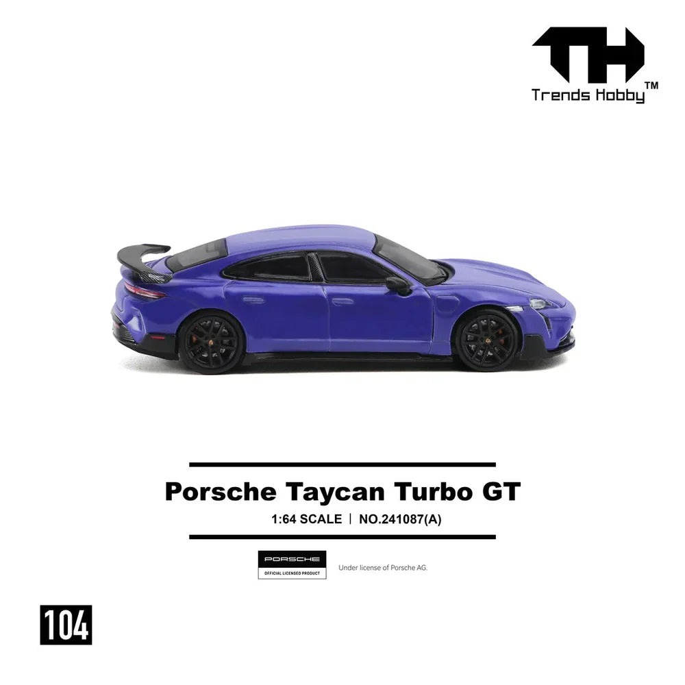 PRE-ORDER Trends Hobby Porsche Taycan Turbo GT Purple 1:64 Scale Diecast Model