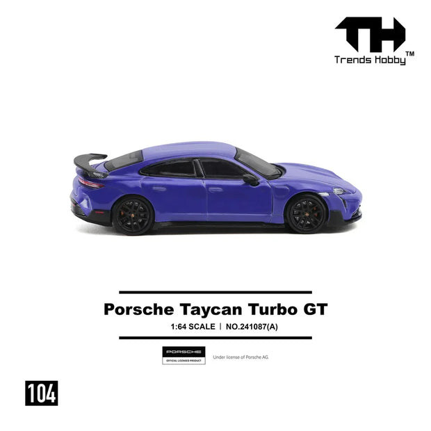 PRE-ORDER Trends Hobby Porsche Taycan Turbo GT Purple 1:64 Scale Diecast Model