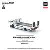 POPRACE Pandem Fuso 300 Flatbed Transporter New Tooling White 1:64 Scale Diecast Model (Pre-Order)