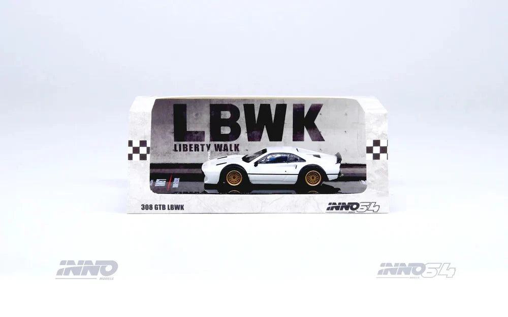 *PRE-ORDER* INNO64 LBWK 308 GTB 1:64 Scale Diecast Model (White)