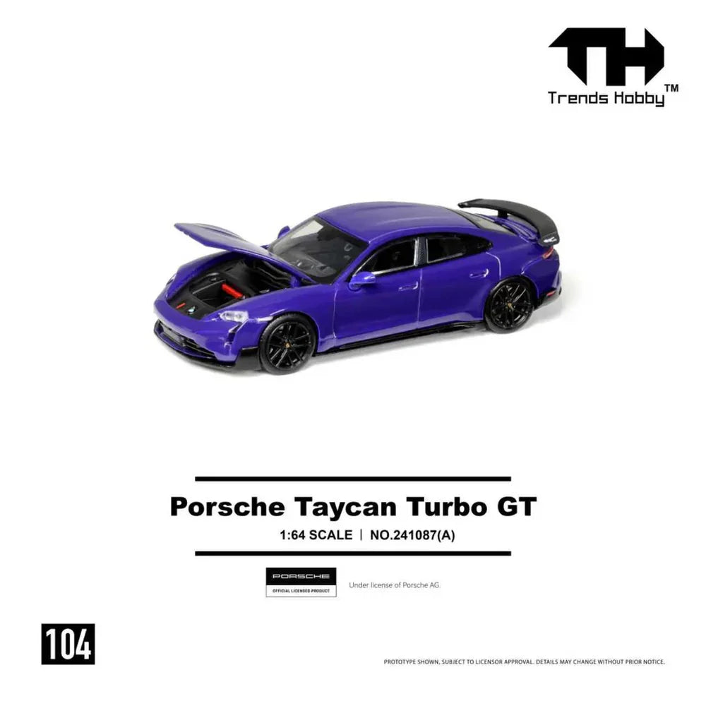 PRE-ORDER Trends Hobby Porsche Taycan Turbo GT Purple 1:64 Scale Diecast Model