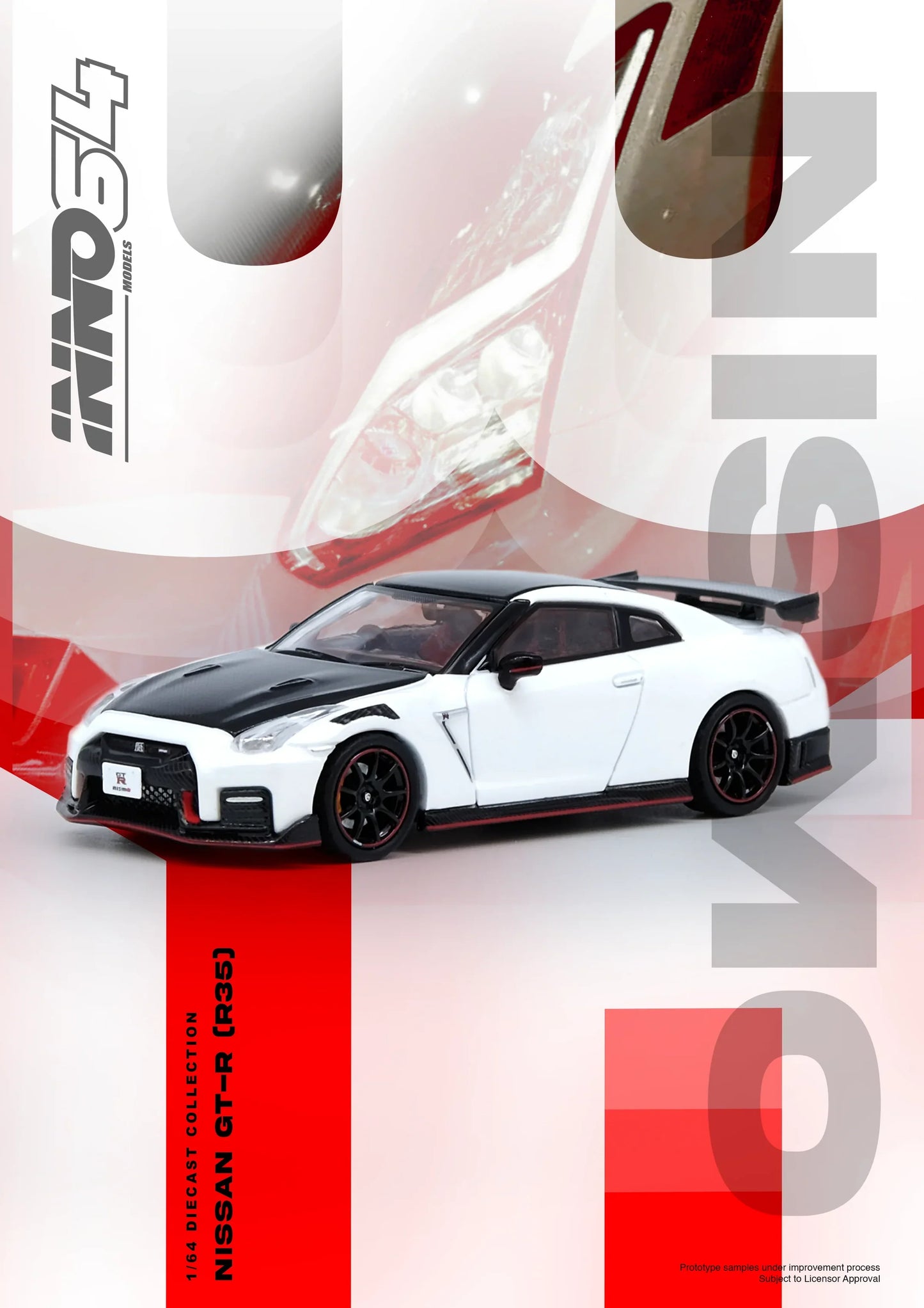 INNO64 Nissan GT-R R35 Nismo White 1:64 Scale Diecast Model