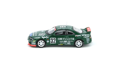 INNO64 Nissan Skyline GT-R R33 #32 Prince Chiba Falken N1 Tokachi 24H 1996 1:64 Scale Diecast Model