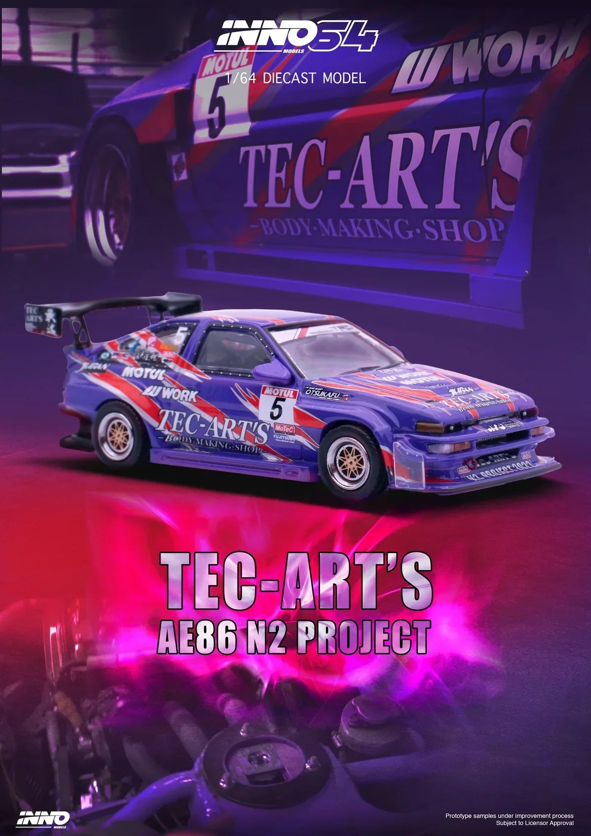 INNO64 Toyota Sprinter Trueno AE86 N2 Project By Tec-Art'S 1:64 Scale Diecast Model (Pre-Order)