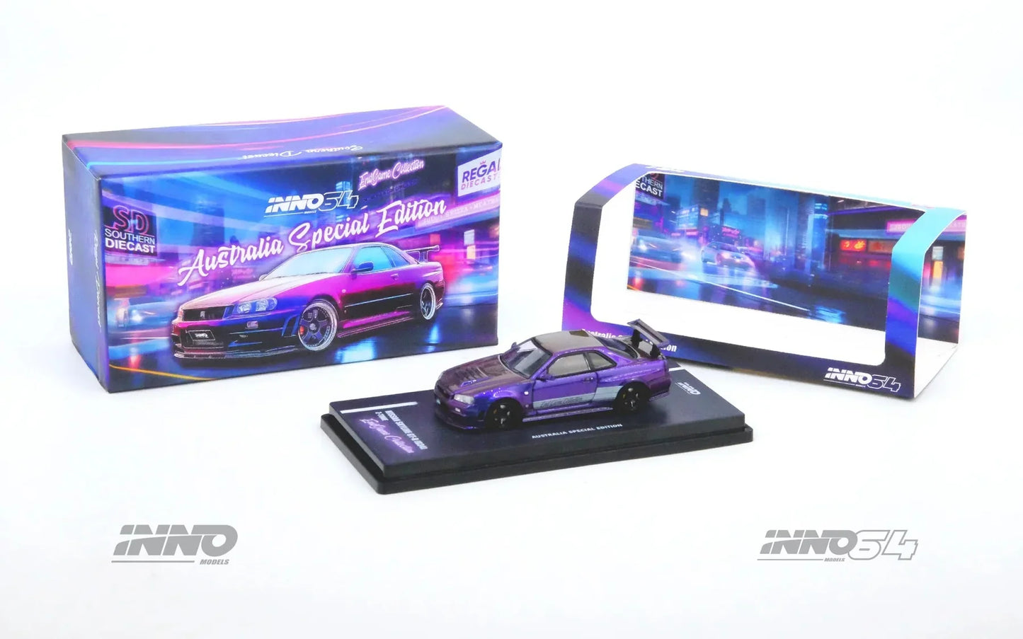 INNO64 Nissan Skyline GT-R R34 Z-Tune Endgame Australia Special Edition Purple 1:64 Scale Diecast Model (Pre-Order)