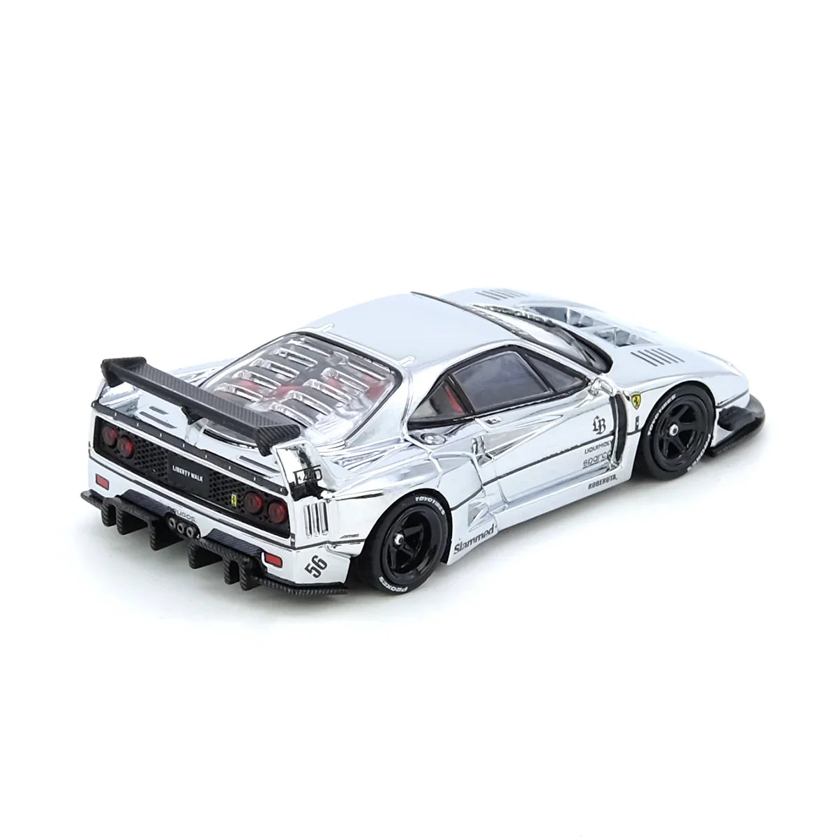 INNO64 LBWK Ferrari F40 Silver Chrome 1:64 Scale Diecast Model
