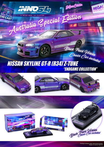 INNO64 Nissan Skyline GT-R R34 Z-Tune Endgame Australia Special Edition Purple 1:64 Scale Diecast Model (Pre-Order)