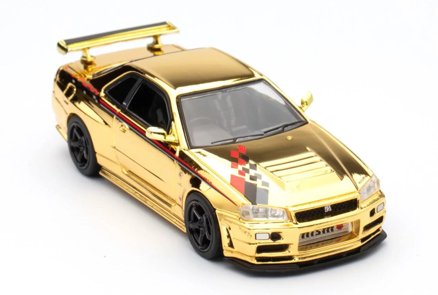 INNO64 Nissan Skyline GT-R R34 Nismo R-Tune Gold Chrome Hobby Expo China 2023 Event Edition 1:64 Scale Diecast Model (Pre-Order)