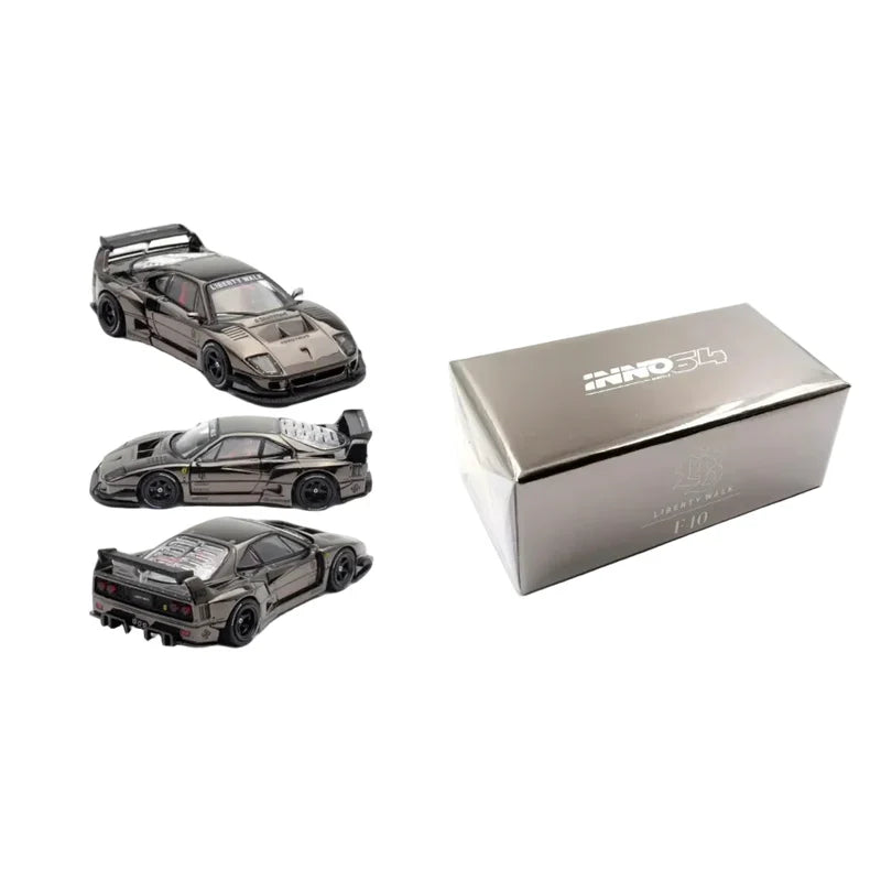 INNO64 LBWK Ferrari F40 Chrome Black 1:64 Scale Diecast Model