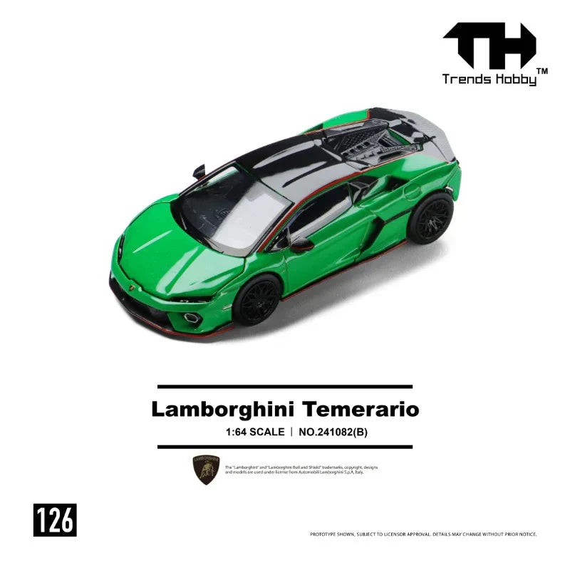 PRE-ORDER Trends Hobby Lamborghini Temerario Green 1:64 Scale Diecast Model