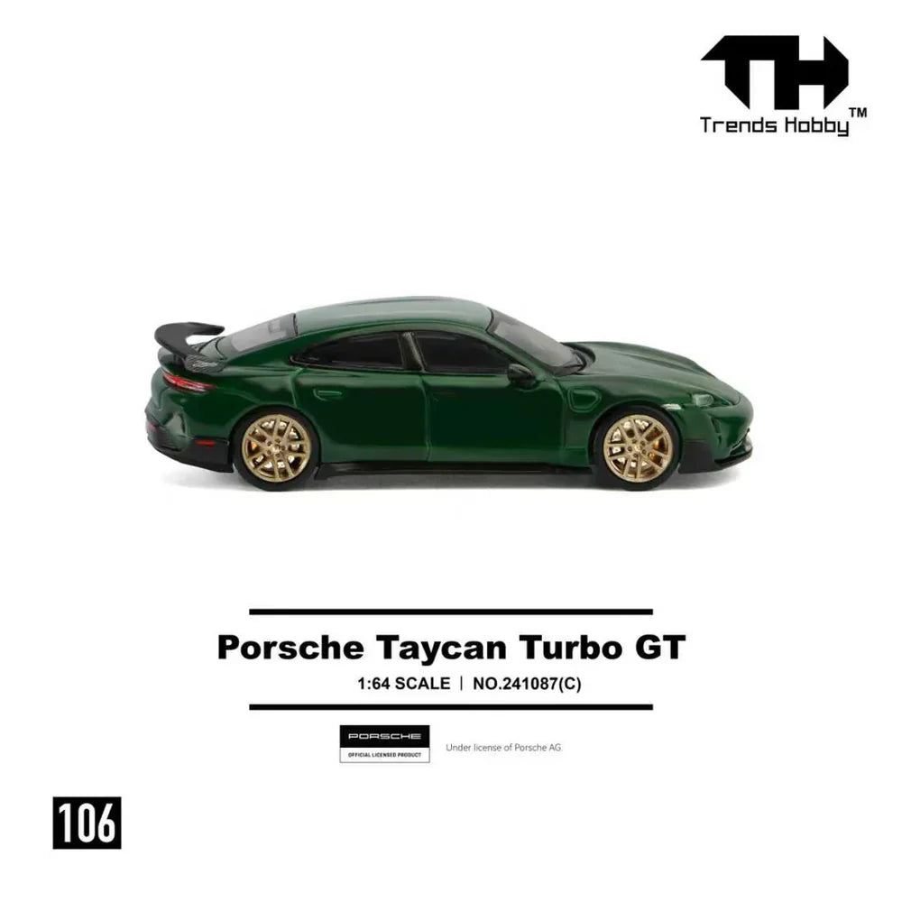 PRE-ORDER Trends Hobby Porsche Taycan Turbo GT Green 1:64 Scale Diecast Model
