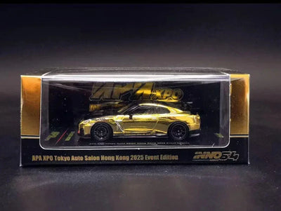 GT-R (R35) Nismo Apaexpo Tokyo Auto Salon Hong Kong 2025, 1:64 Scale (Chrome Gold) - INNO64