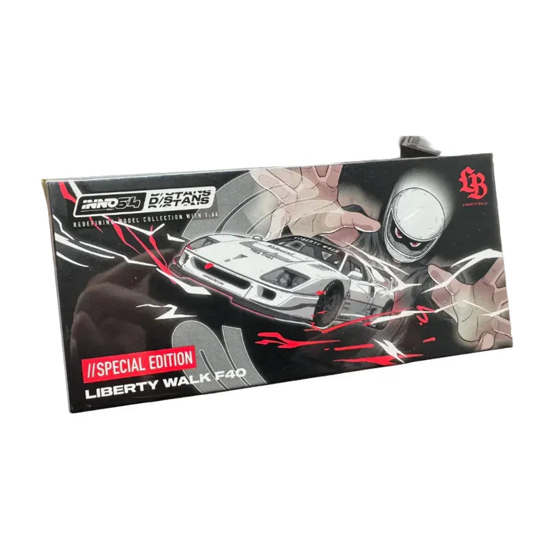 INNO64 Liberty Walk F40 D/STANDS White Chase Car 1:64 Scale Diecast Model (HEC 2026)