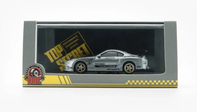 BMC Toyota Supra Top Secret JZA80 RHD Manila Show Silver 1:64 Scale Diecast Model