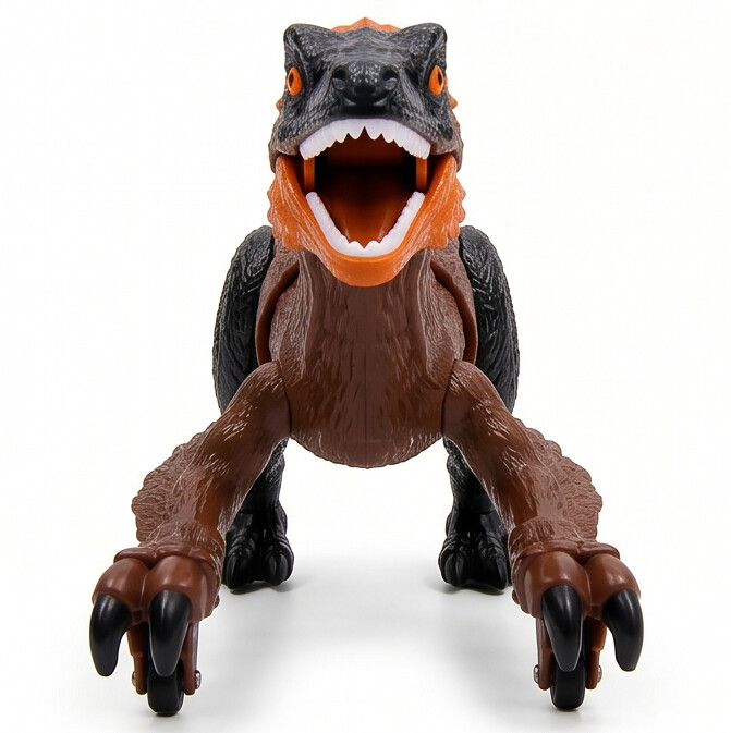 TC02 RC Fire Steel Dinosaur Toy – Brown/Orange