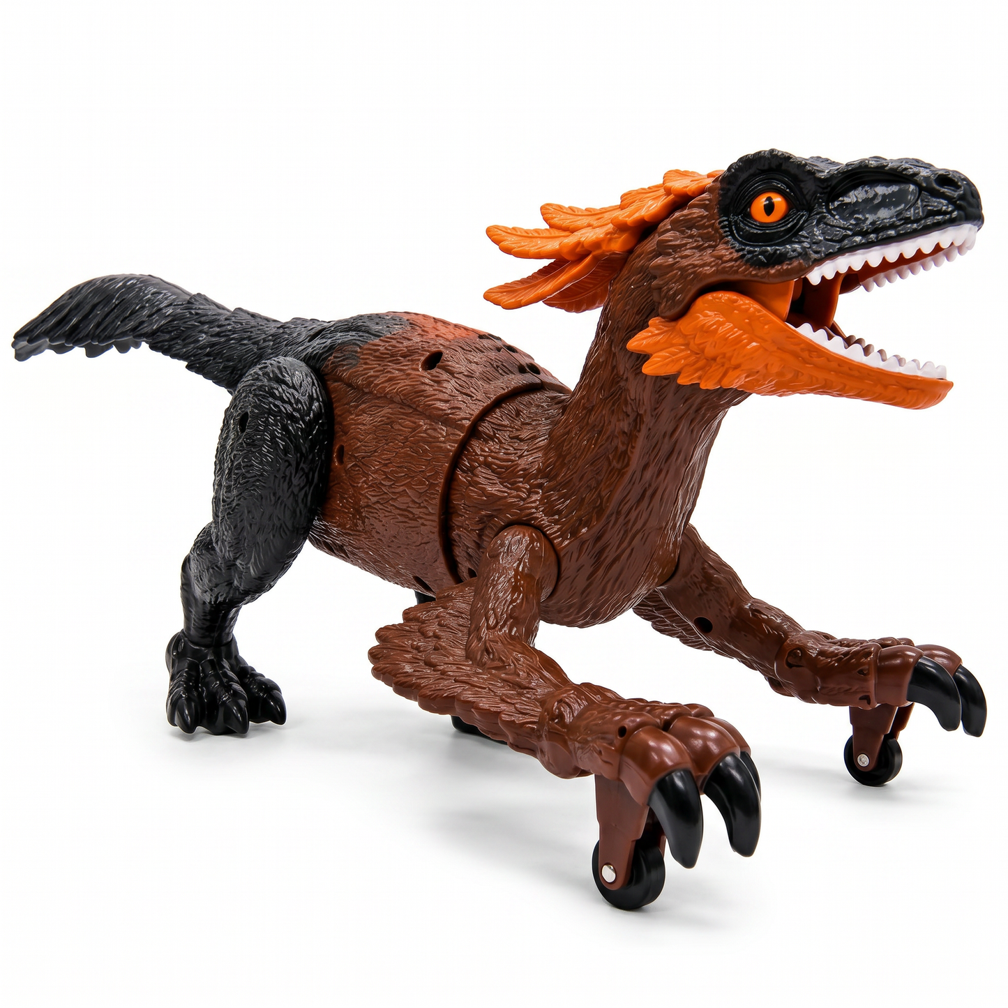TC02 RC Fire Steel Dinosaur Toy – Brown/Orange