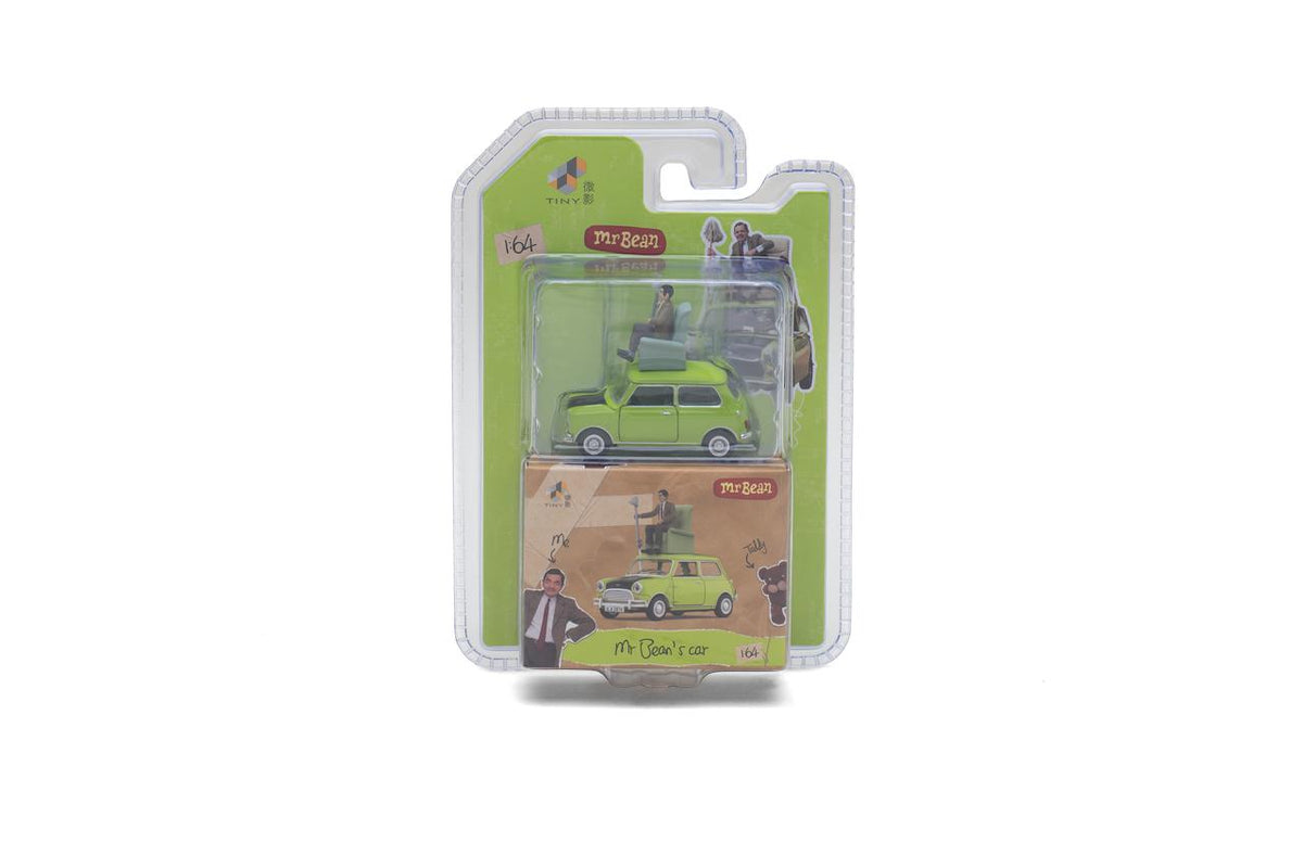 TINY Morris Mini Mr. Bean set with sofa in lime green, 1:64 scale