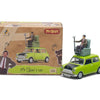TINY Mr. Bean Morris Mini with sofa, lime green model set